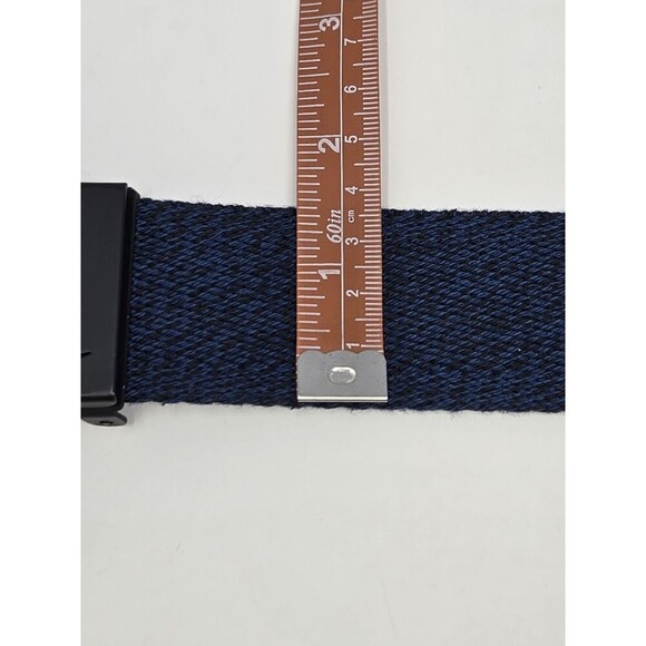 NIKE NAVY BLUE WEBBING WOVEN FABRIC UTILITY BELT MATTE BLACK BUCKLE MEN OS GOLF - Picture 10 of 12